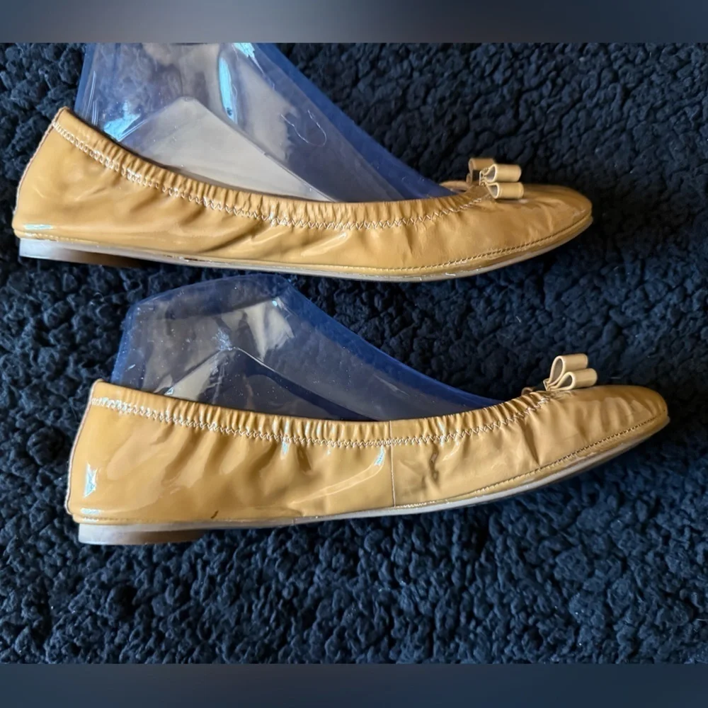 Tory Burch Yellow Leather Flats with Bow